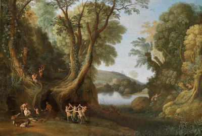 Fauns in a Wooded Landscape by Paul Bril